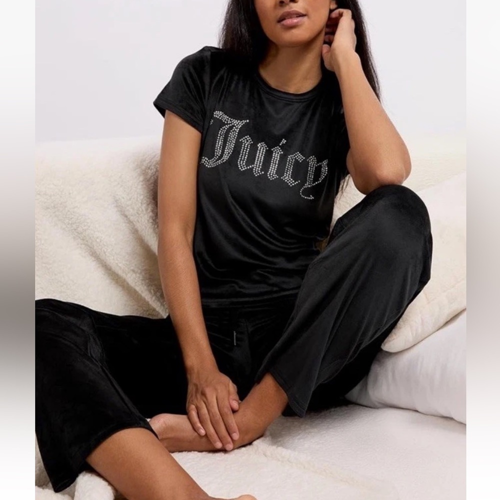 Juicy Couture Tracksuit Loungewear Large 2 Piece Rhinestone Bling NWT Christmas